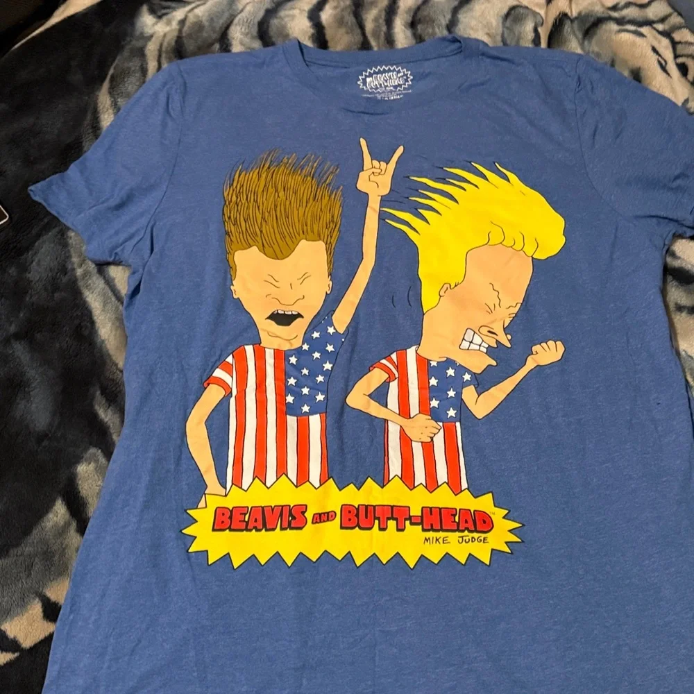 MTV Blue Beavis and Butt-Head Graphic T-Shirt - Picture 1 of 4